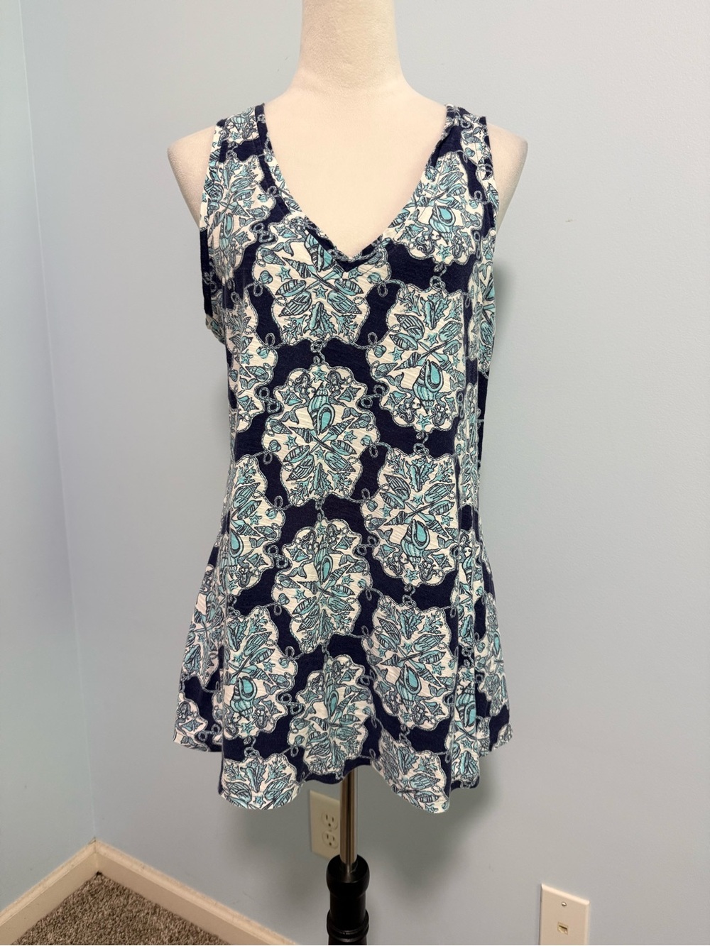 Lilly Pulitzer‎ Hey Sailor Sleeveless Cotton Top Size L